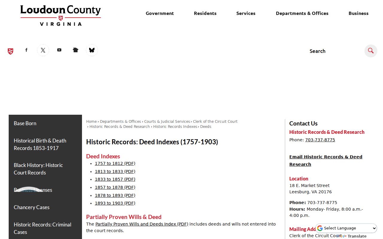 Ashburn residents directory Loudoun historic deed index series